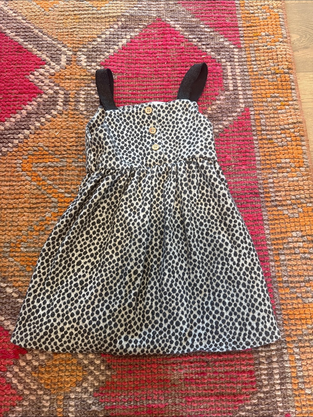 Zara Black and White Dot Sundress with Button Front